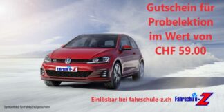 Fahrschul-Gutschein Probelektion Wert CHF 59.00