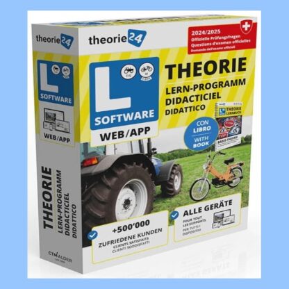 theorie24 Web/APP Mofa+Traktor Kat. M/FG mit Buch IT/EN 2024
